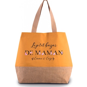 Sac cabas personnalisé le p'tit bazar de Maman cadeaux maman, fête des mamans, fête des mères