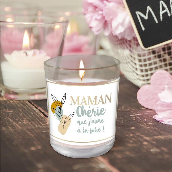 Bougie en verre personnalisée Maman chérie - Cadeau maman