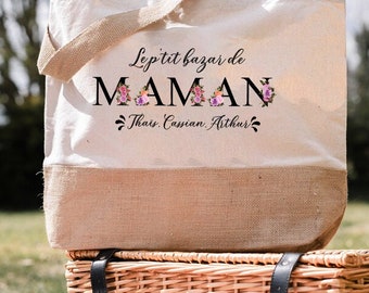 Personalized shopping bag Le p'tit bazaar de Maman mom gifts, Mother's Day, Mother's Day