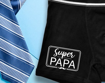 Personalized dad gift boxer "Super Dad" Father's Day gift, Dad humor gift, Gift for men