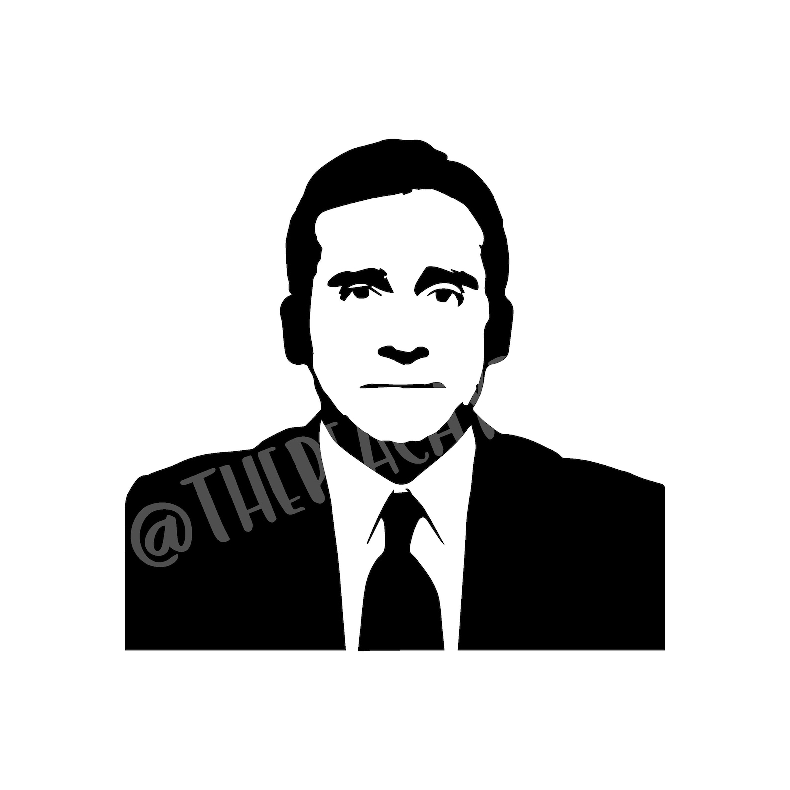 The Office Michael Scott Portrait Negative Space Svg Cut File Etsy