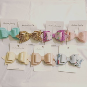 5 Inch Hair Bow | Leather Hair Bow | Faux Leather Bow