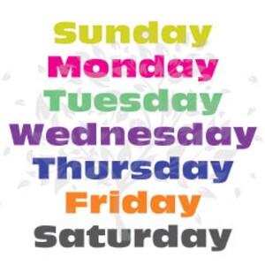 Days of the Week Chart Preschool Learning Homeschool | Etsy