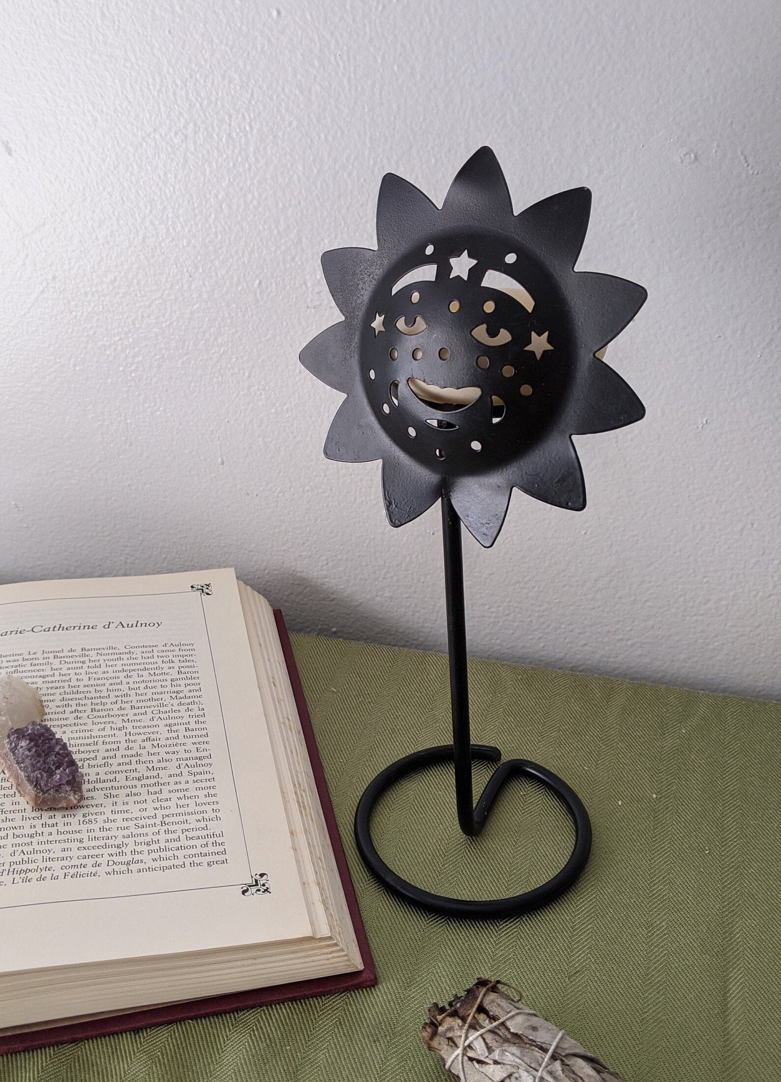 Vintage Metal Sun Celestial Candle Holder Etsy