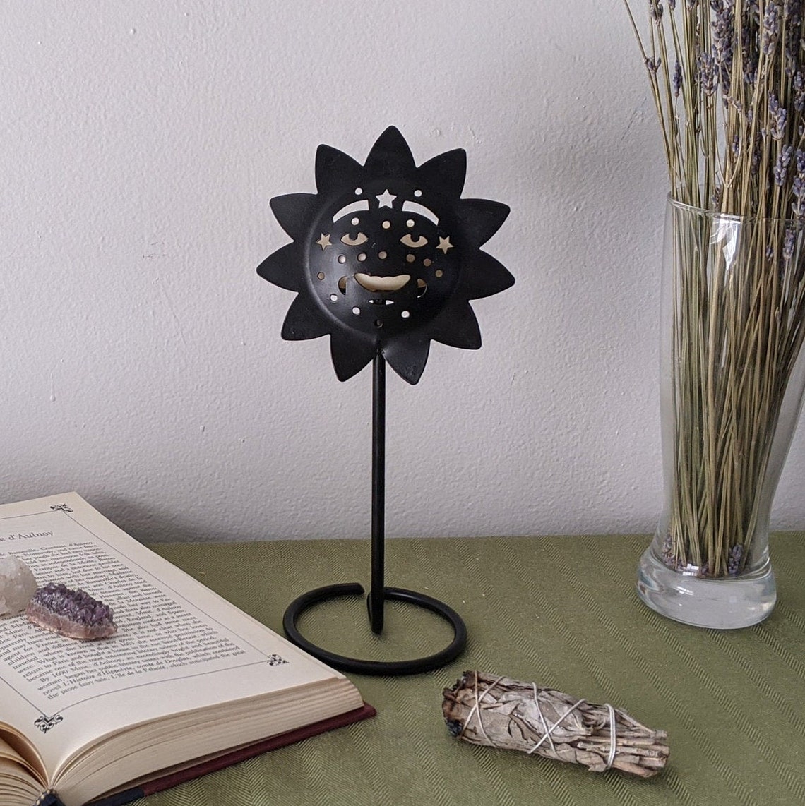 Vintage Metal Sun Celestial Candle Holder Etsy