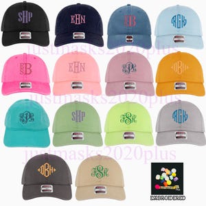 Embroidered Monogram Dad's Hat, Personalized Low Profile Cotton Cap, Unstructured Otto Hat, Custom hat, Initials hat