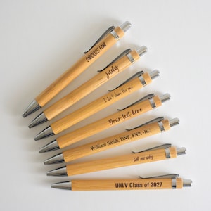 Gepersonaliseerde bamboepennen, lasergegraveerd, volwassen pen, promotioneel, scheldwoorden, nieuwigheid, volwassen humor, aanstootgevend, sarcasme, grappige pennen