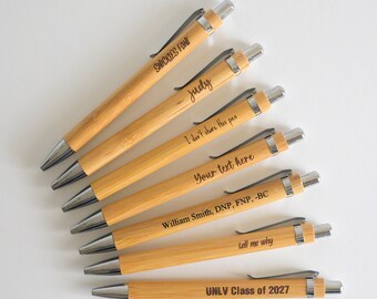 Personalized Laser Engraved Bamboo Pen: Custom Adult Novelty Gift