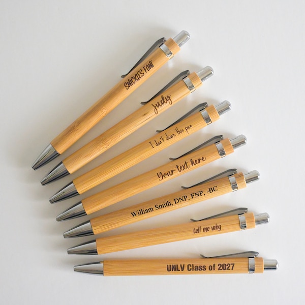 Personalized Bamboo Pens, Laser Engraved, Adult Pen,Promotional, Swear words, Novelty, Adult humor, Offensive, Sarcasm, Funny Pens