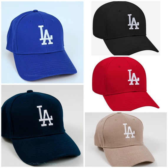 LA Initials,embroidered Baseball Hat Cap, Unisex, Adult Size, Tan