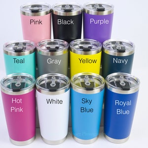 Vasos de 20 oz con recubrimiento en polvo mate para grabado láser, para café, té y agua, con tapa con pajita.