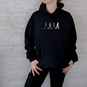 Hoodie,Abbey Road Embroidery, Adult hoodie, embroidered in USA, gift,christmas, gift for friends,music lovers,Beatles fan