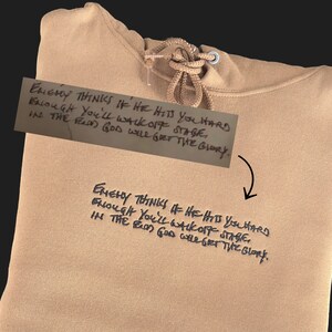Sudadera con capucha bordada personalizada con escritura a mano real, personalice una ESCRITURA A MANO, regalo de recuerdo, boda, novia, aniversario, sudadera con capucha para pareja