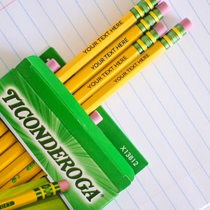 Personalized Laser Engraved Pencils, Ticonderoga #2,Back to school, school supply, Set of 6, 12, 24 OR 48 pencils,customized student pencils