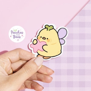 Fairy Duck Sticker/Water Bottle Decal/Cute Duck/Duck Stickers/Chick Vinyl Sticker voor Journal en Planner/Kawaii Stickers/Kawaii Duck