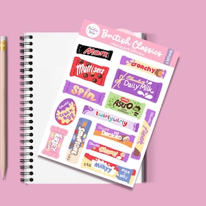 Schokoladen Aufkleber | Lebensmittel Aufkleber | Snack-Aufkleber | Essensplanung | Journal Aufkleber | Planner Sticker | Kawaii Aufkleber