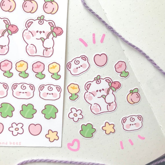 Kawaii Fruit Sticker Bundle Deco Stickers Pen Pal Polco Sticker Sheet  Penpaling Stickers Korean Stationery Planner Journal Kpop Set Kit Cute 