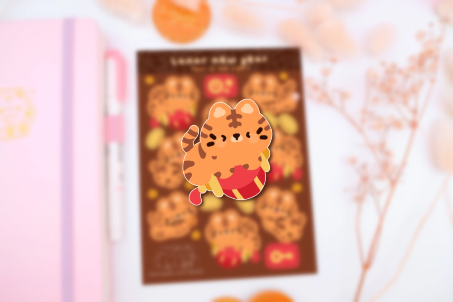 Lunar New Year Sticker Sheet/year of the Tiger/ Tiger - Etsy Sweden