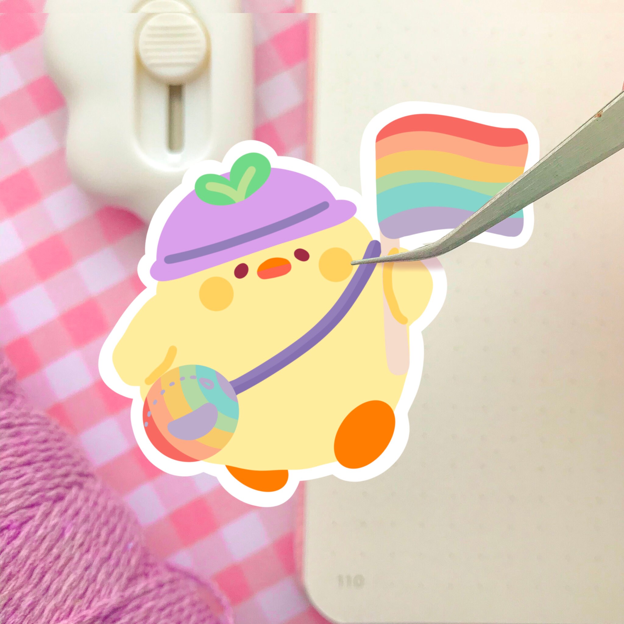 Rainbow LGBTQ+ charity sticker/cute rainbow sticker/Kawaii duck stick…