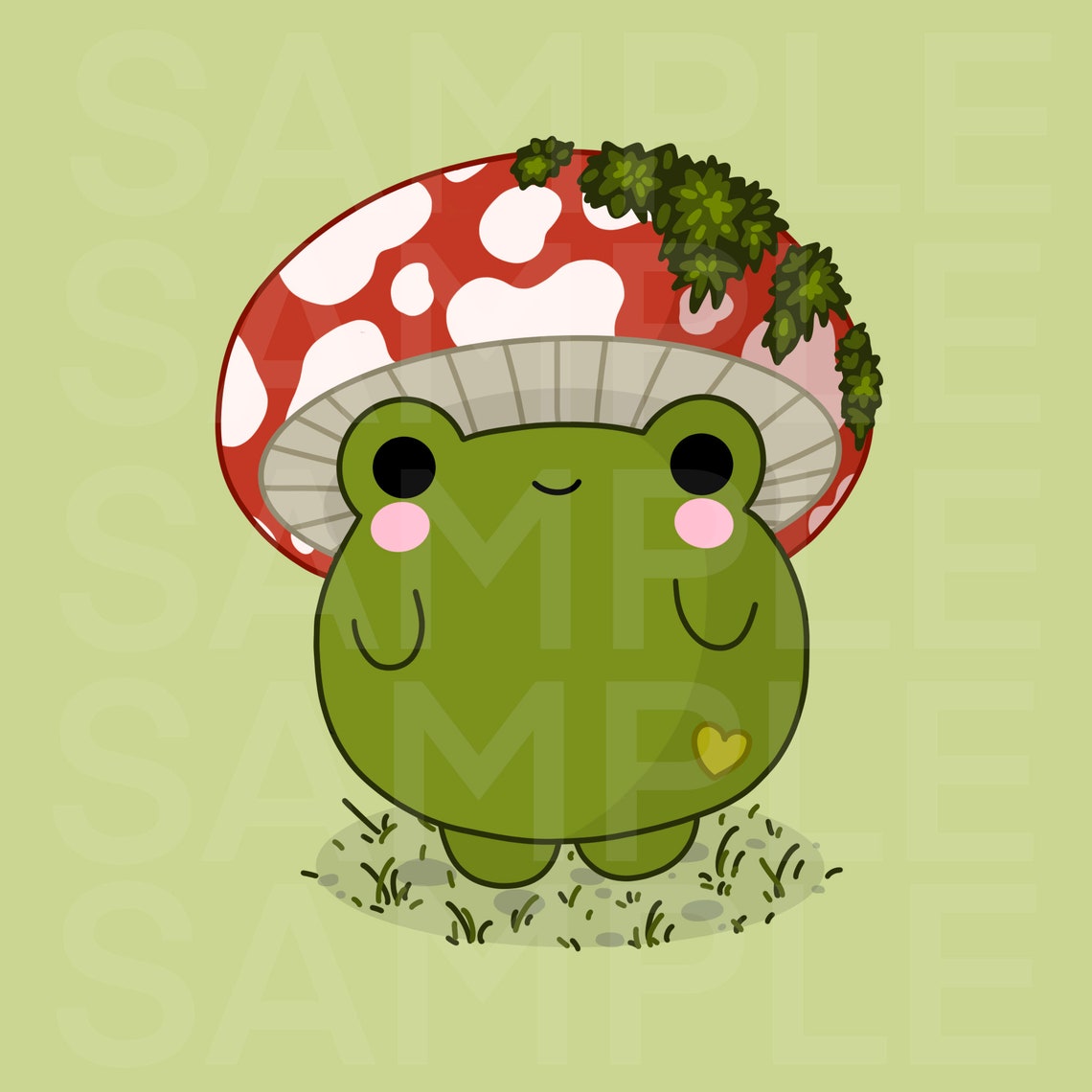 Mushroom Frog/cute Cottagecore Frog Sticker/froggy - Etsy UK