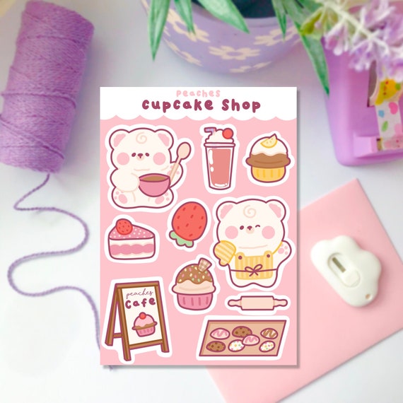 Birthday Cupcake sticker sheet Kawaii journal stickers Paper & Party ...
