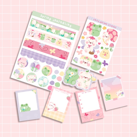 12 Sheets Kawaii Washi Tape Stickers for Water Bottles, Cute Fairy Print  Scrapbook Stickers, Cute Stickers Aesthetic Washi Tape Set, Masking Tape  for