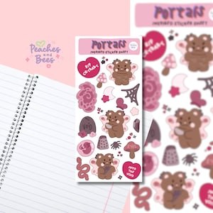 Portals Fairy Sticker Sheet/melanie Inspired Cute Bear Character/kawaii  Asian Art/korean-inspired/water Bottle Sticker/scrapbook Planner 
