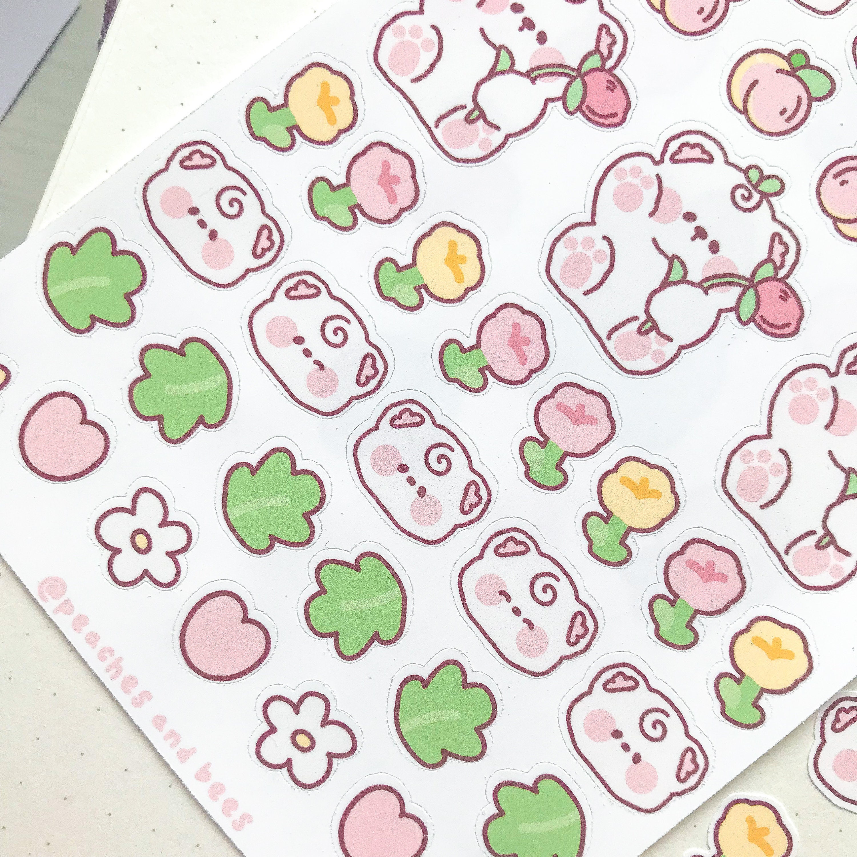 Kawaii Planner Stickers - Tiger Stickers - Peaches - Strawberry - Cute –  All The Kewt Stickers