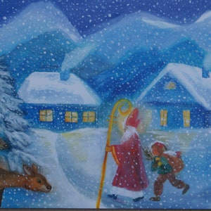 Postkarte Jahreszeitenkarte St.Nikolaus Der Nikolaus