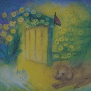 Postkarte Jahreszeitenkarte Kunstkarte Hund und Katze