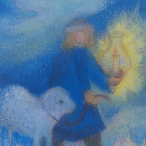 Postkarte Jahreszeitenkarte Schutzengel Engel Kunstkarte