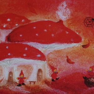 Postkarte Jahreszeitenkarte Kunstkarte The goblin village