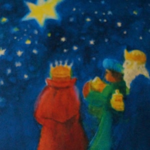 Postkarte Jahreszeitenkarte Kunstkarte Weihnachten Der Stern der Weisen