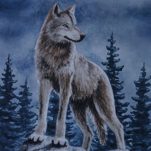Postkarte Kunstkarte Der Wolf