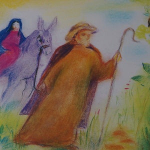 Postkarte Jahreszeitenkarte Kunstkarte Heilige Familie