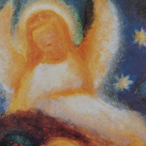 Postkarte Jahreszeitenkarte Engel Kunstkarte Engel mit Kindern