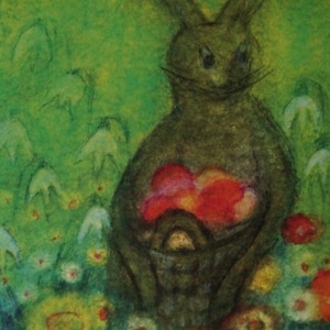 Postkarte Jahreszeitenkarte Kunstkarte Ostern Frühling Der Osterhase