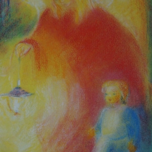 Postkarte Jahreszeitenkarte Kunstkarte Schutzengel