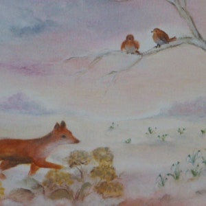 Postkarte Jahreszeitenkarte Kunstkarte Der Fuchs