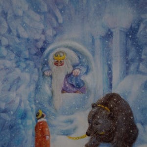 Postkarte Jahreszeitenkarte König Winter