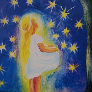 Postkarte Jahreszeitenkarte Kunstkarte Sterntaler