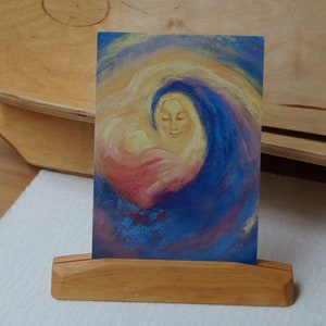 Postkartenständer aus Erlenholz geölt Jahreszeitentisch Postkartenständer