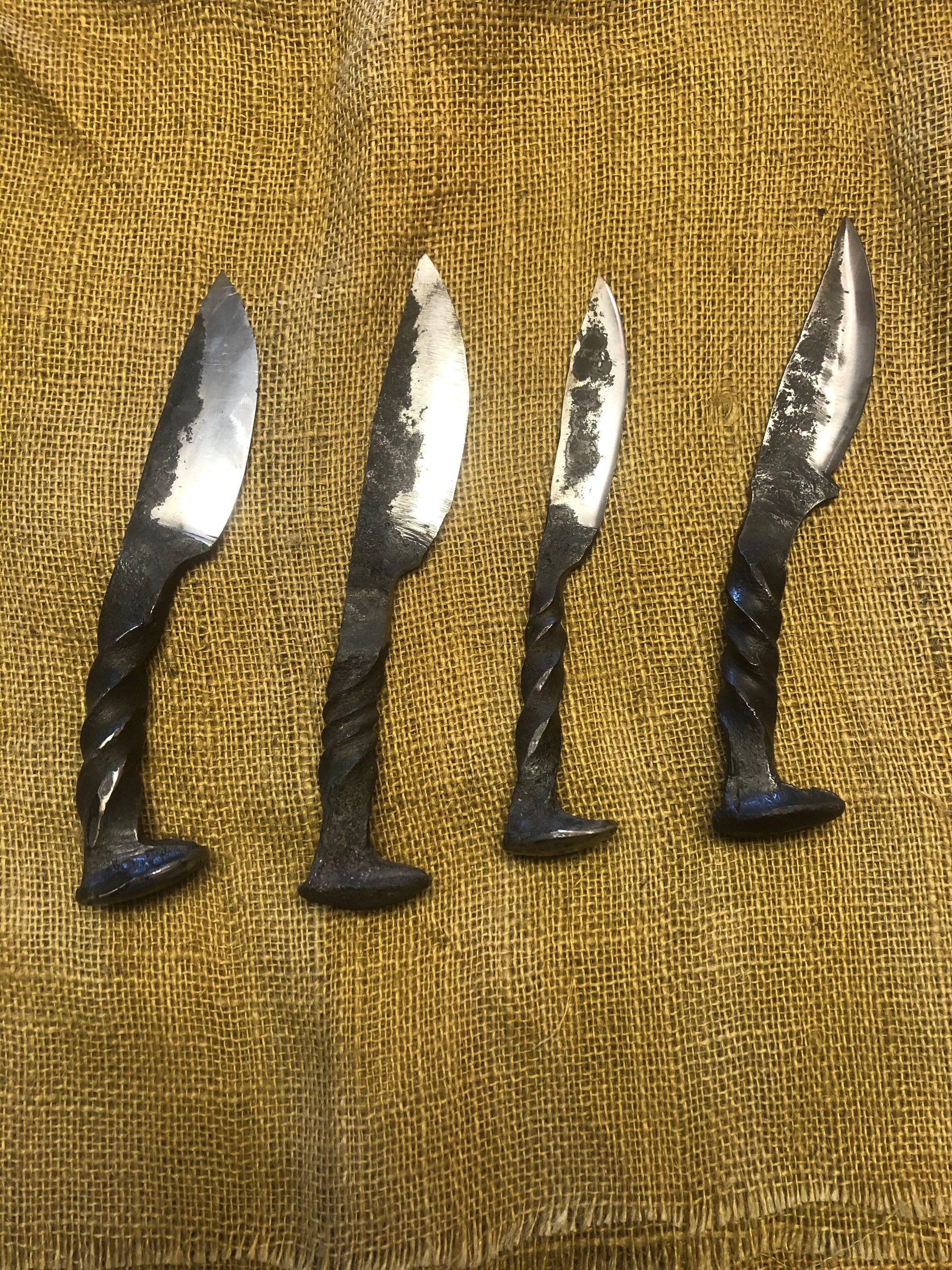 Custom Hand-Forged Rail Road Spike Knives