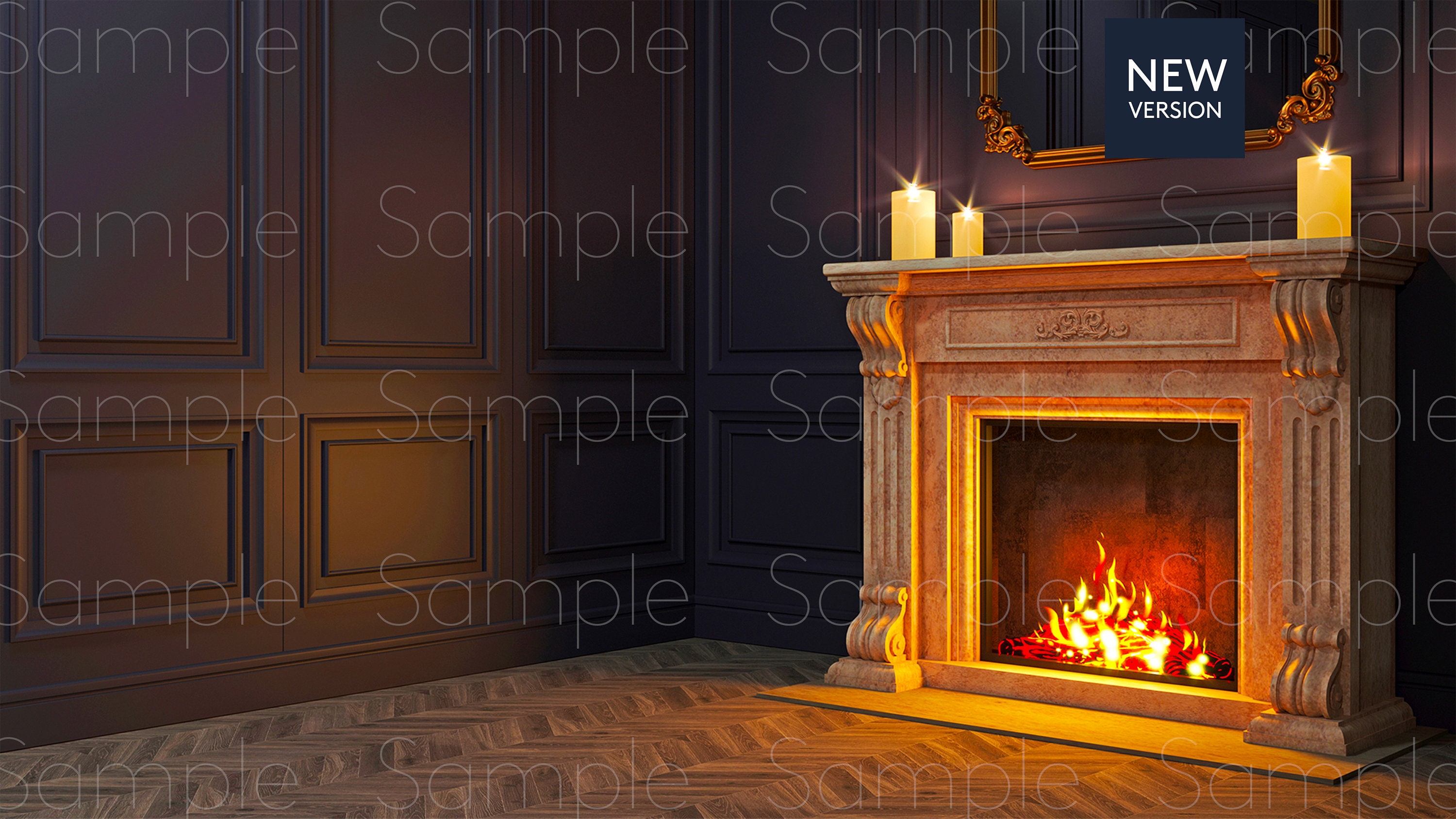 Zoom Backgrounds Charming Fireplace Desk Virtual Background Etsy Canada