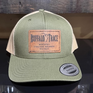 Bourbon Whiskey Snapback Hat, Green Bourbon Baseball Hat, Buffalo Trace Inspired Decor, Trucker Hat, Bourbon Inspired Apparel, Whiskey Gifts