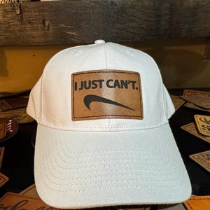 Nike Parody Inspired Strapback Hat in Bright White Color, Dad Hat, Mom Hat Baseball Cap, Funny Hats, Joke Hats, Offensive Humor, Strapback