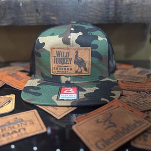Bourbon Whiskey Snapback Hat, Wild Turkey Themed Trucker Hat, Bourbon Baseball Hat, Bourbon Inspired Apparel, Whiskey Gift for Bourbon Lover