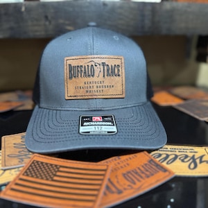 Bourbon Whiskey Snapback, Charcoal Bourbon Baseball Hat, Buffalo Trace Inspired Decor, Trucker Hat, Bourbon Inspired Apparel, Whiskey Gifts