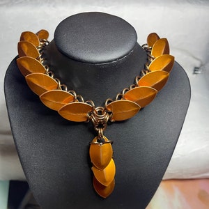 Bronze Dragon Scale Choker Chainmail Necklace