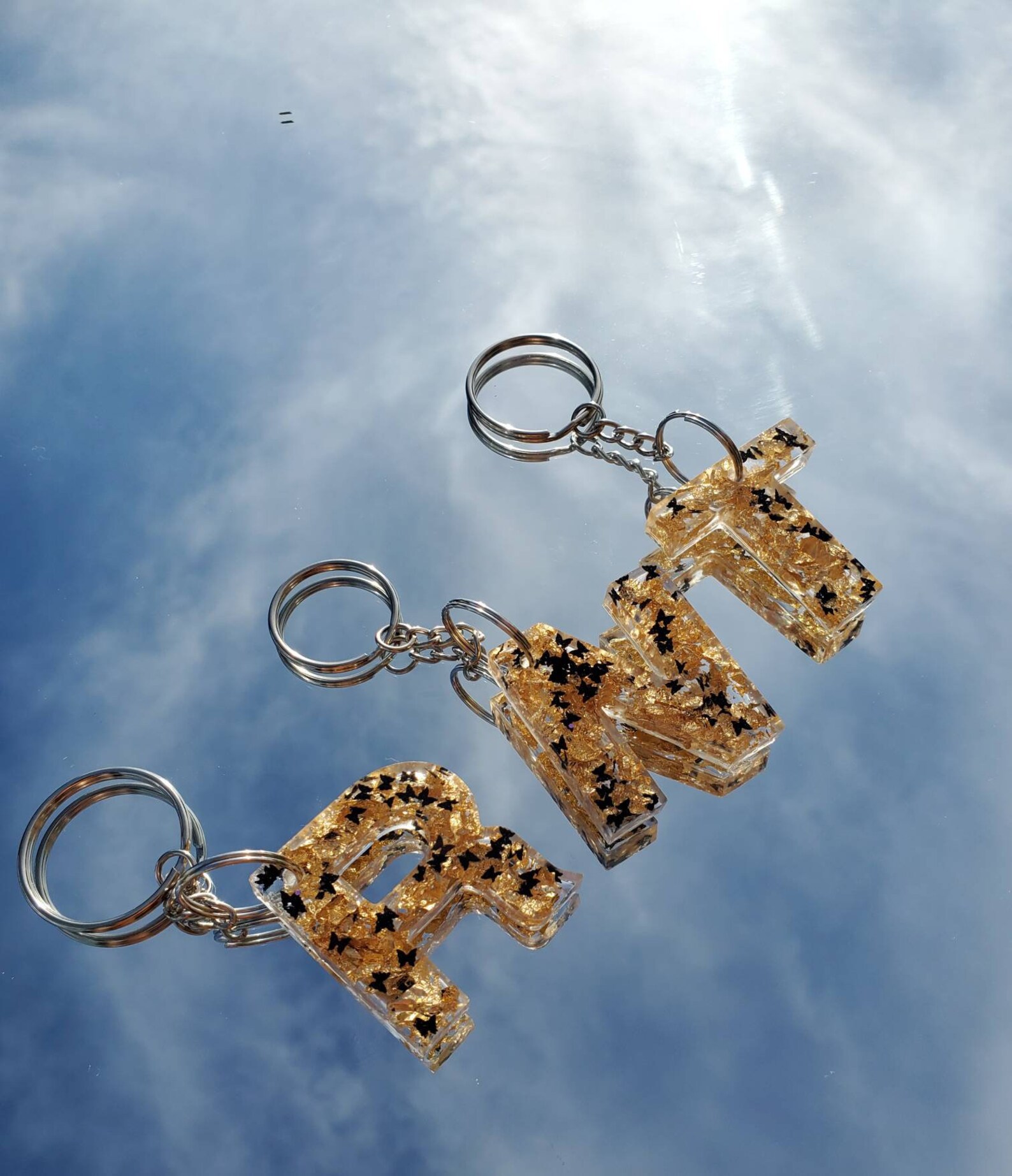 Initial Keychain Personalized Resin letter keychain Custom Etsy